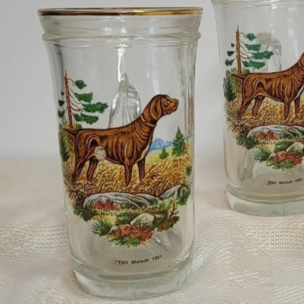 Vintage German Volksmarch Horn Shaped Glass Beer Mug‎ TSV Malsh 1991 w/flaw